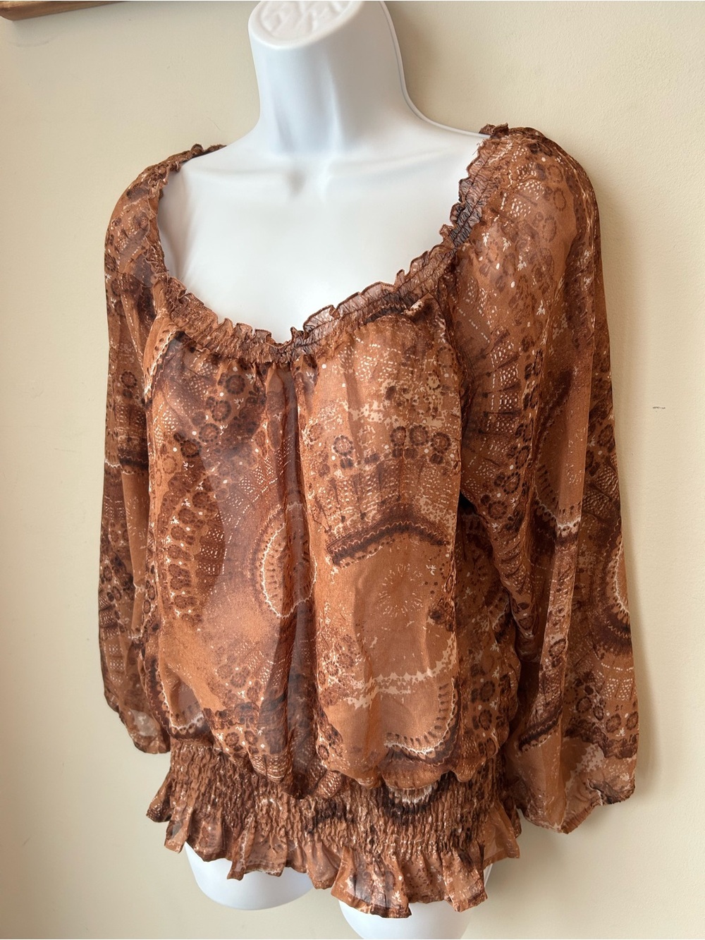 🟢 5 for $25 🟢 Boho Sheer Peasant Blouse - Festival Fairycore Whimsigoth